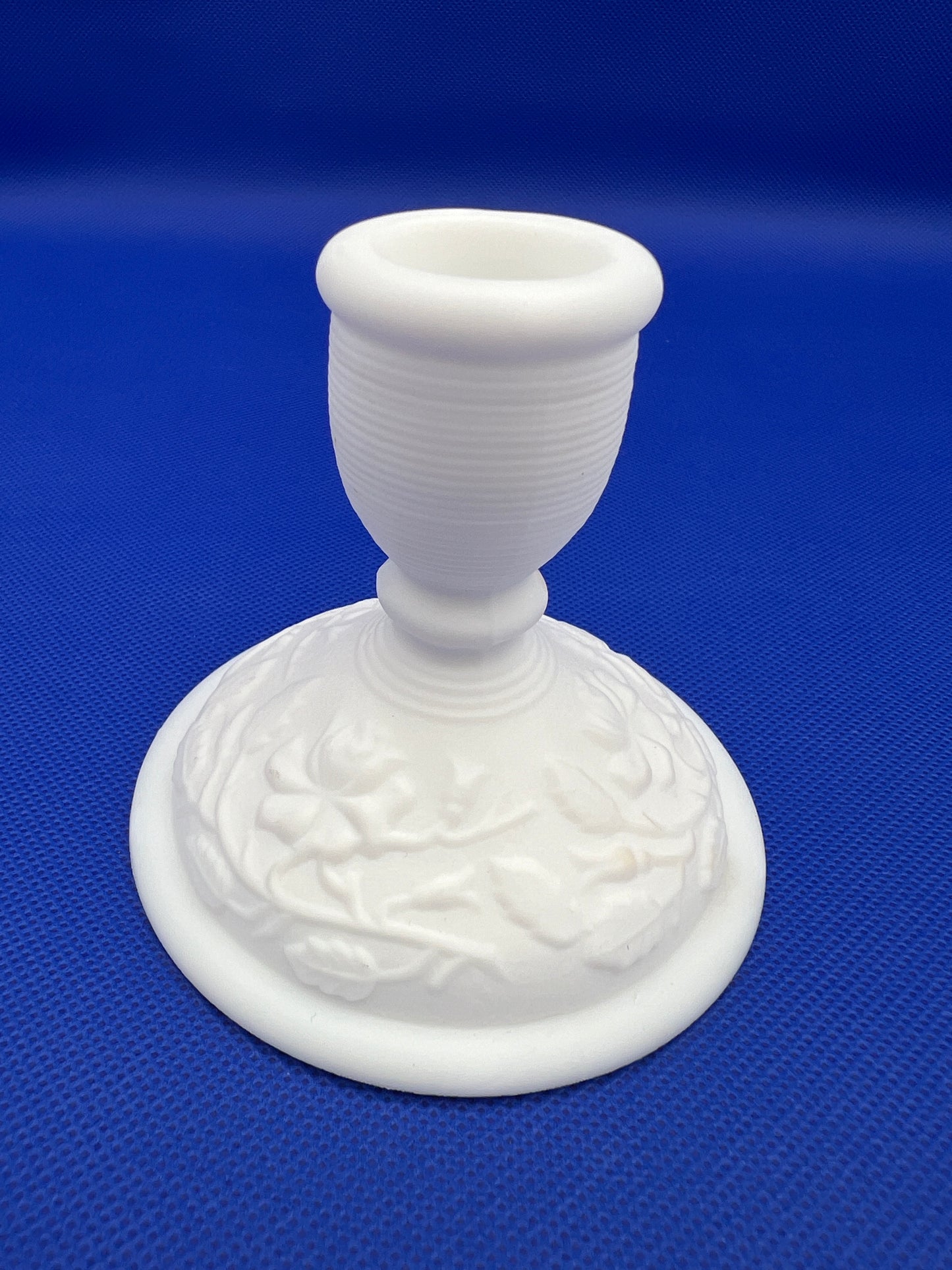 Vintage Imperial Satin Milk Glass Candle Holders
