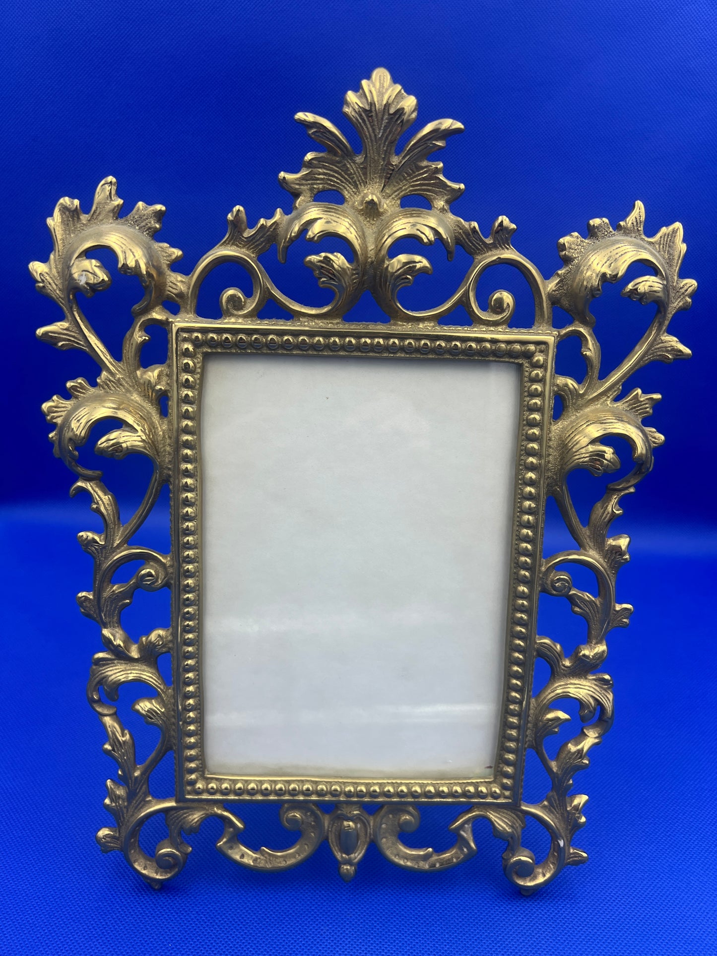Vintage Ornate Solid Brass 5x7 Picture Frame