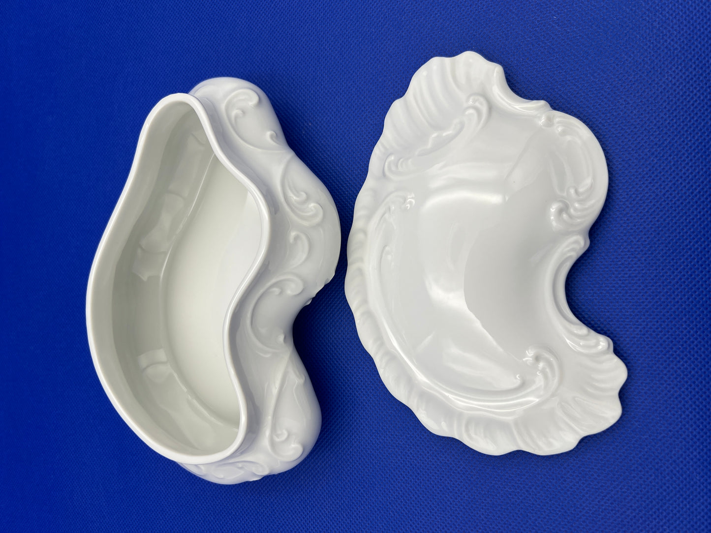 Vintage White Porcelain Art Nouveau Style Trinket Box