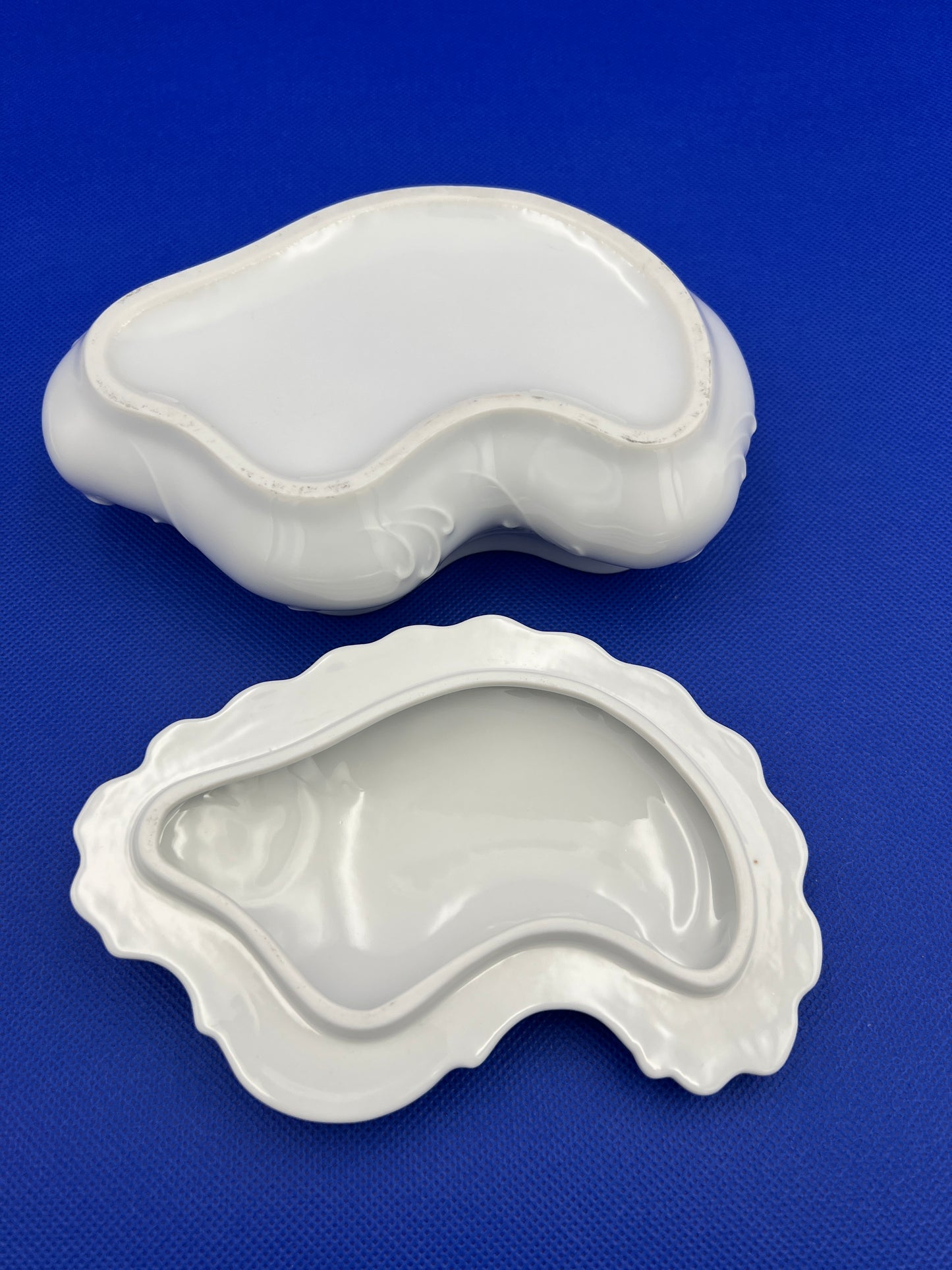 Vintage White Porcelain Art Nouveau Style Trinket Box