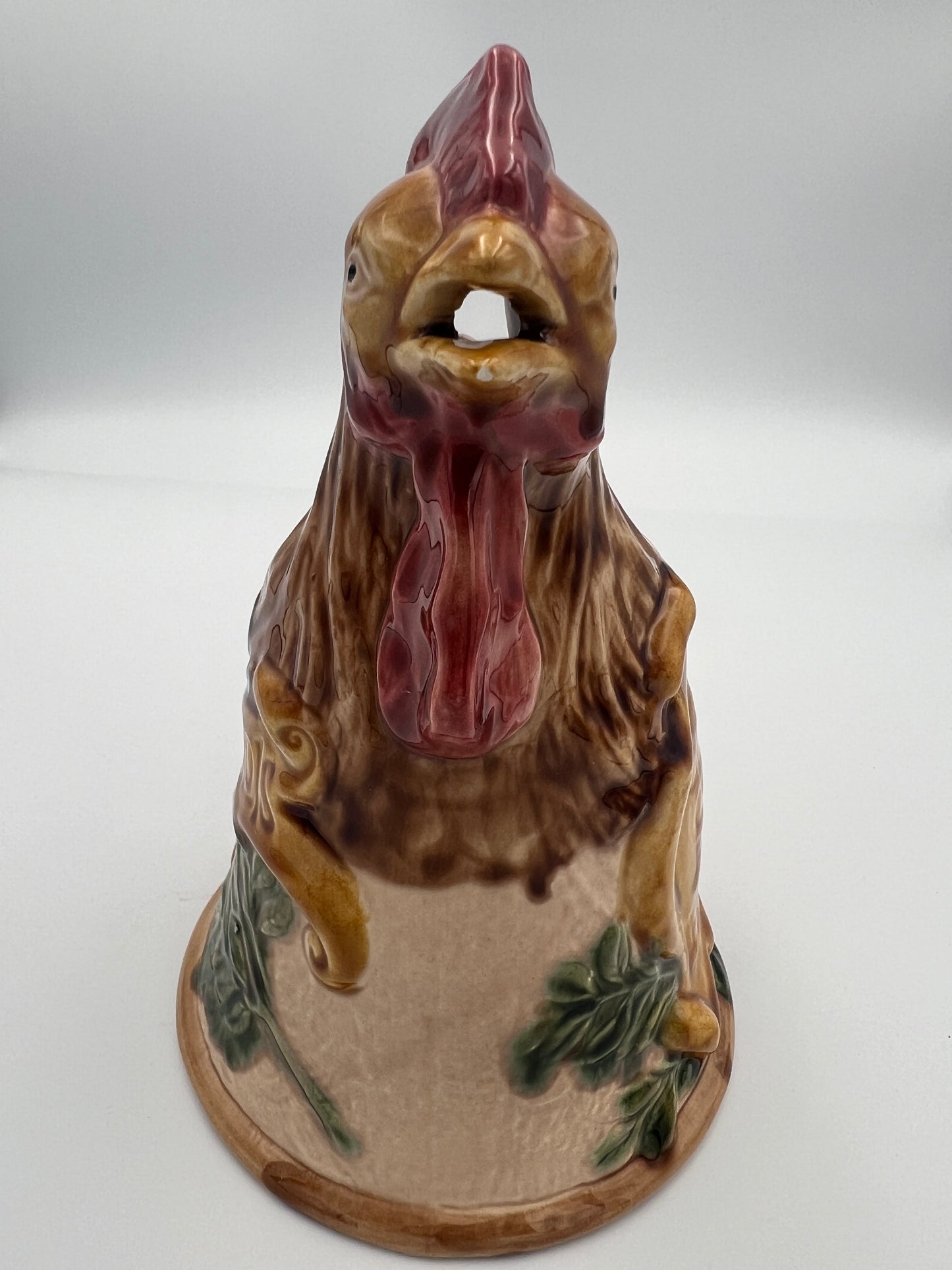 Vintage French Majolica Rooster Pitcher