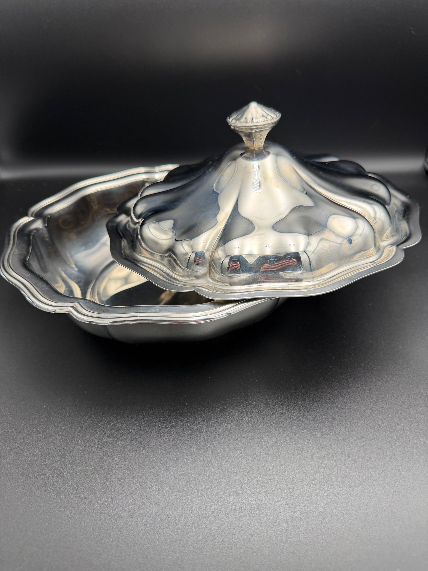 Vintage Guy Degrenne France Stainless Serving Bowl with Lid