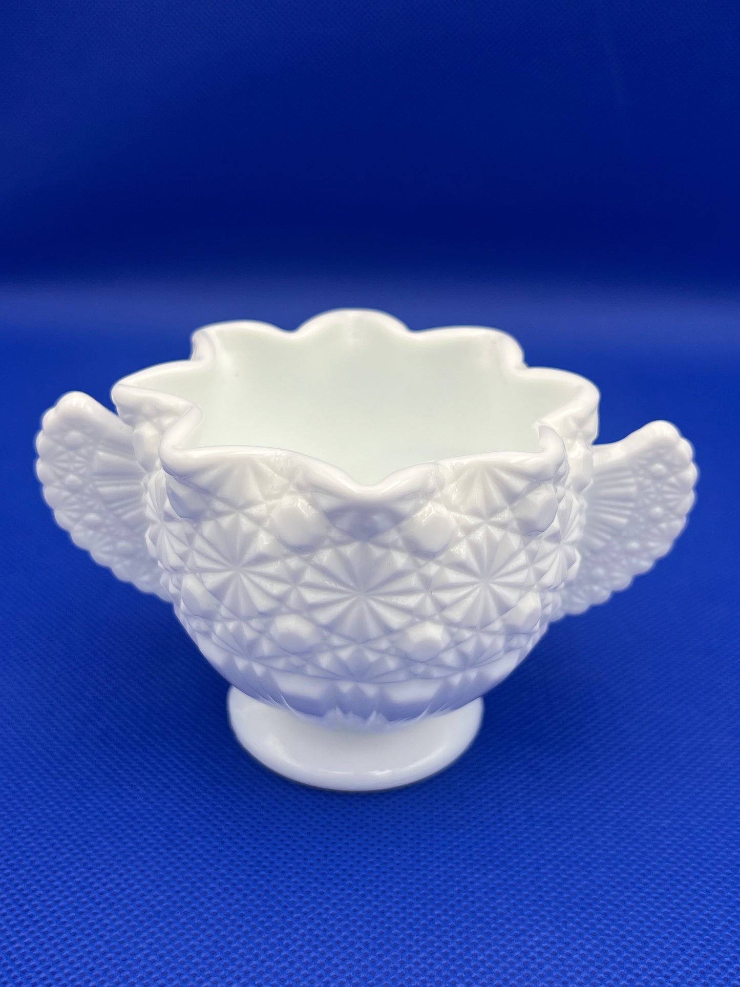 Vintage Fenton Milk Glass Daisy and Button Creamer and Sugar