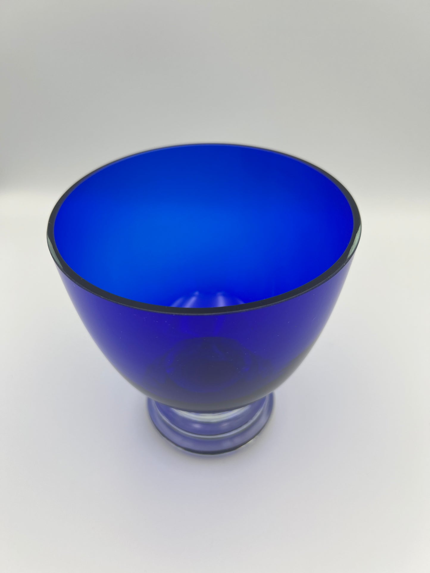 Vintage Art Deco Cobalt Clear Apothecary Jar or Candy Dish