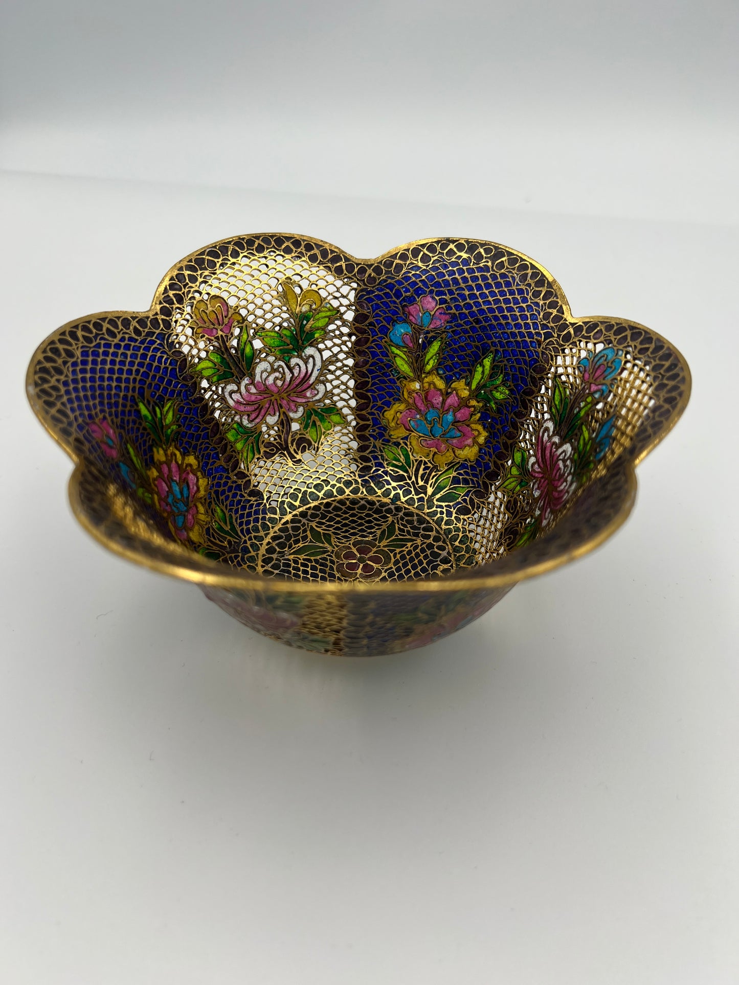 Vintage Chinese Plique-A-Jour Bowl