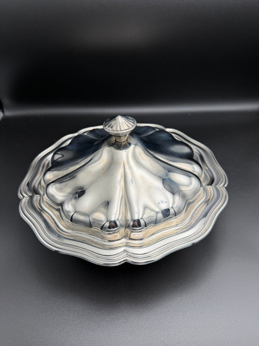 Vintage Guy Degrenne France Stainless Serving Bowl with Lid