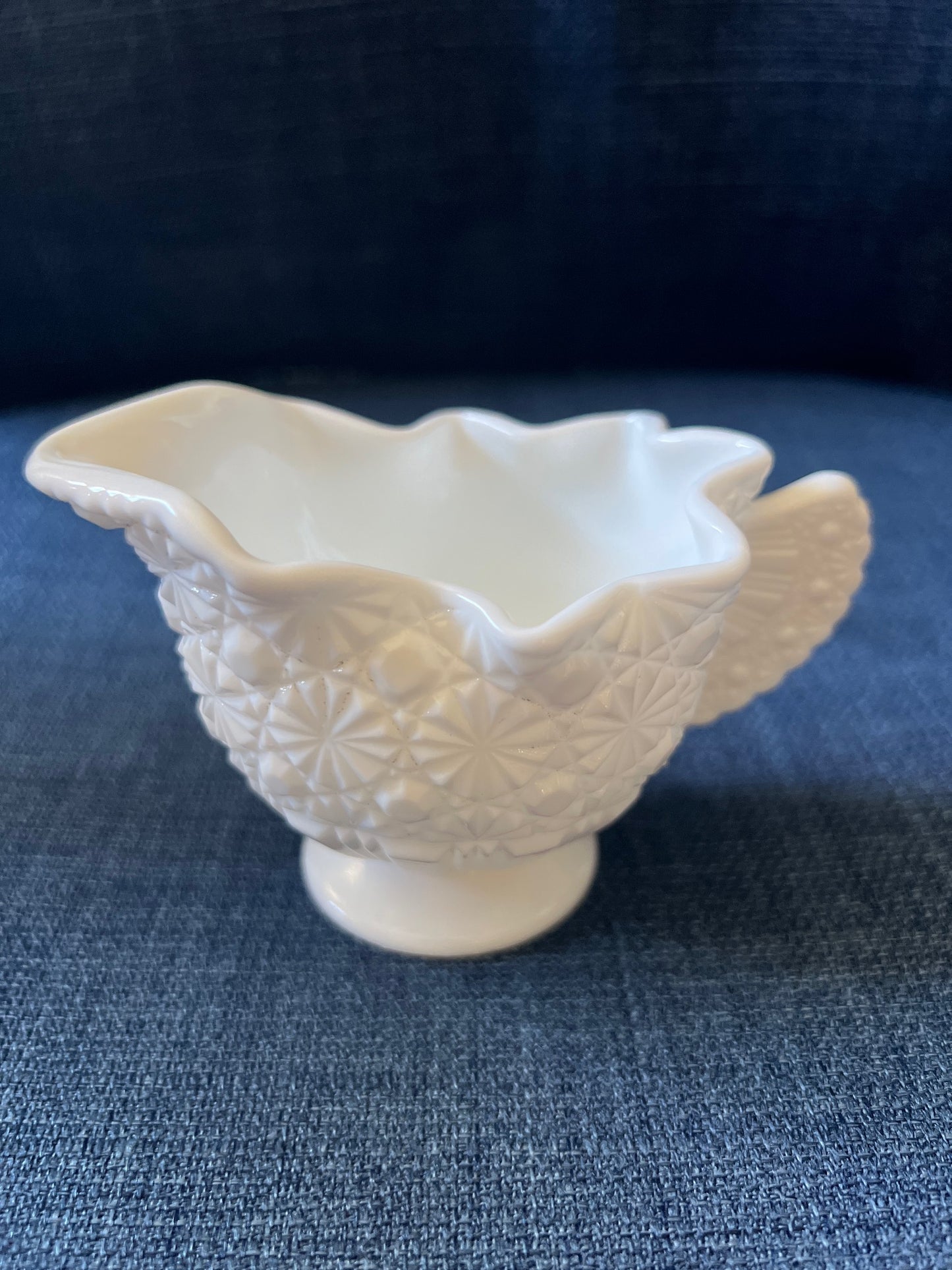 Vintage Fenton Milk Glass Daisy and Button Creamer and Sugar